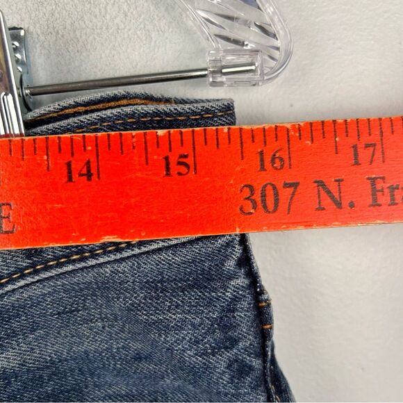 Abercrombie & Fitch Jeans Slim Straight Distressed Dark Wash Men’s Sz 31 x 32 - Picture 3 of 16